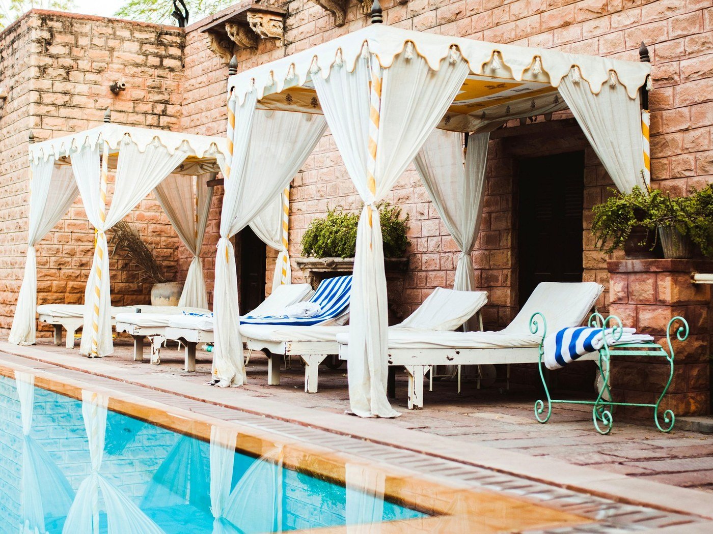 Luxury swimming pool setting
