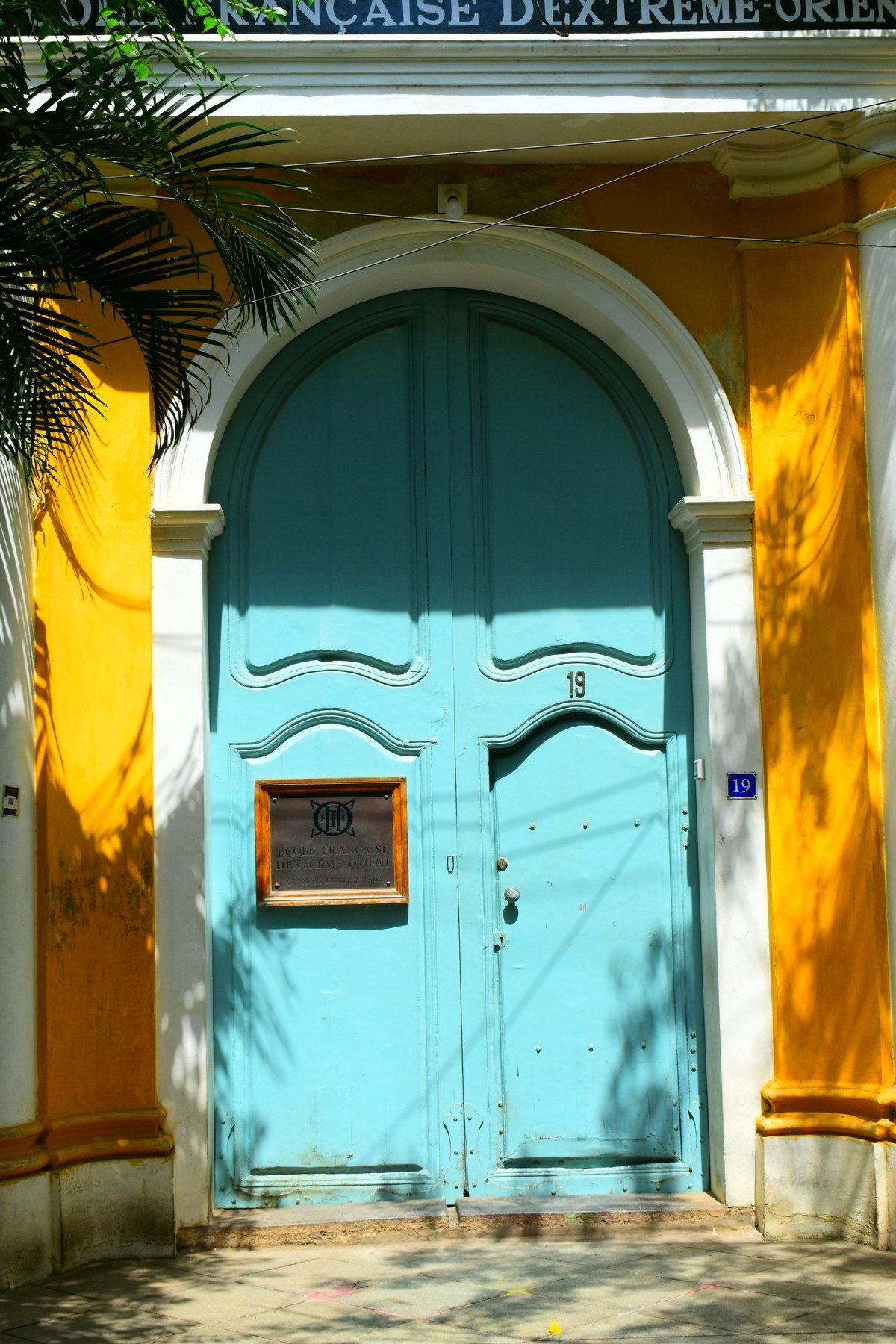 French heritage doorway in Pondicherry